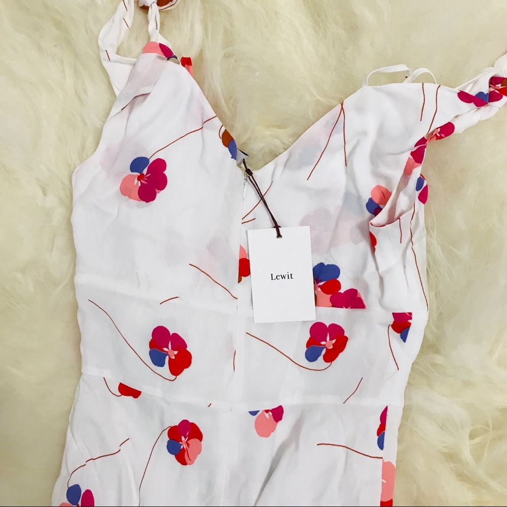 Lewit Tie Sleeve Cold Shoulder Floral Midi Dress - Picture 7 of 7
